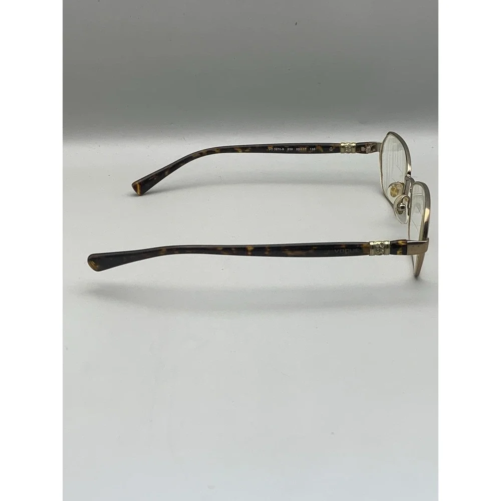 Vogue Eyeglasses VO3970-B 53-17-135 Brown Crystal Accent Rectangle Frame